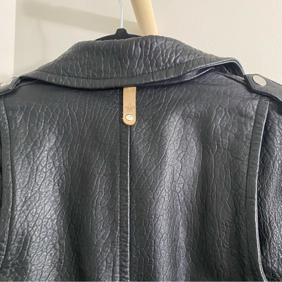 Aritzia Mackage Rumer Pebbled Real Leather Jacket Black - Picture 6 of 8